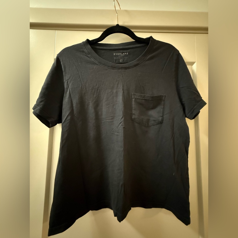Everlane Black Cotton Pocket Tee
